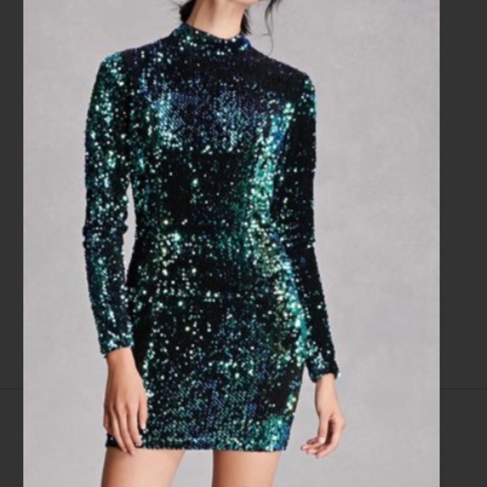 NastyGal REHAB Sequin Mini Dress in Size L